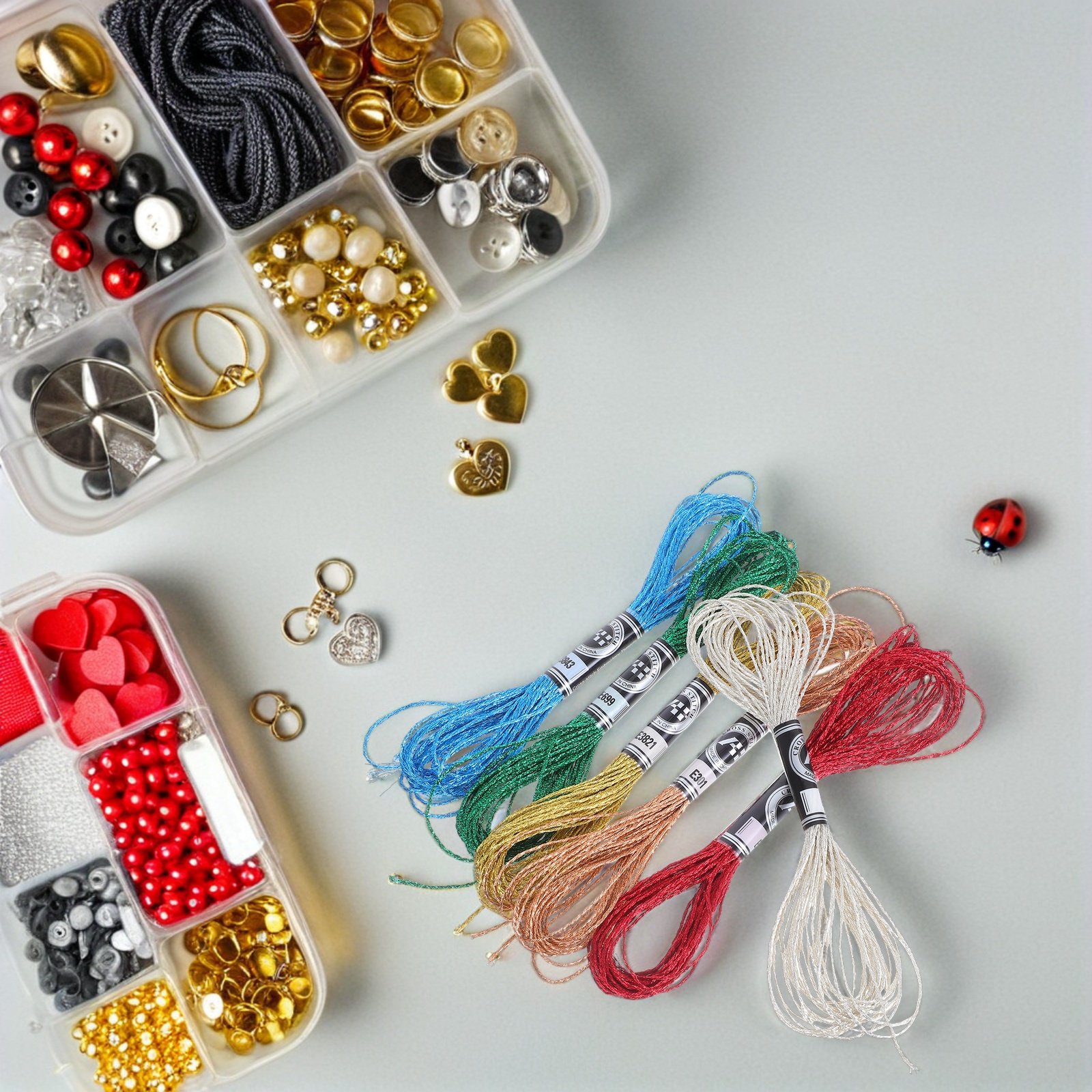 Embroidery Floss Thread - 6 قطع من خيوط التطريز المعدنية