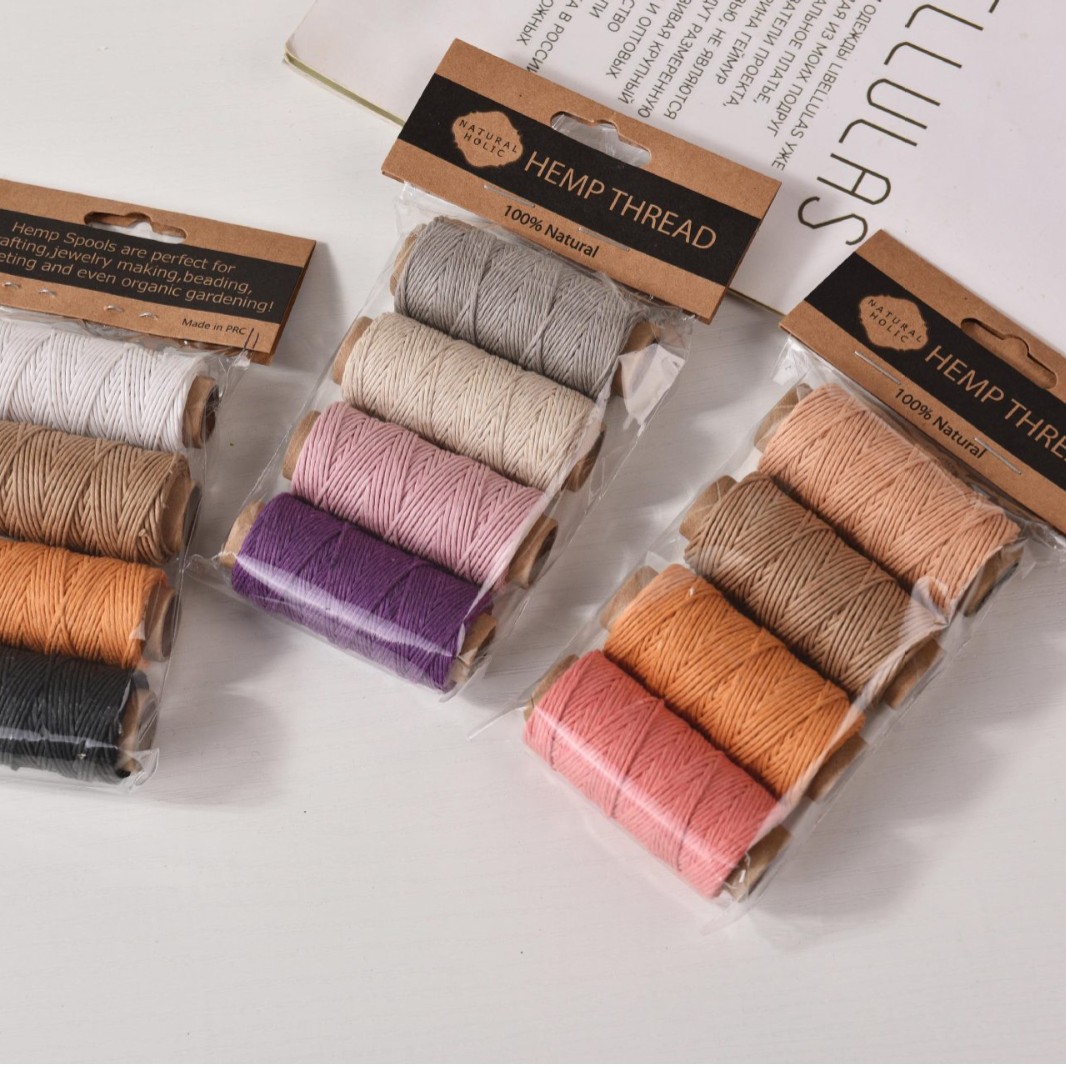 Textile And Sewing Supply - 4 قطع من خيوط القنب المشمعة