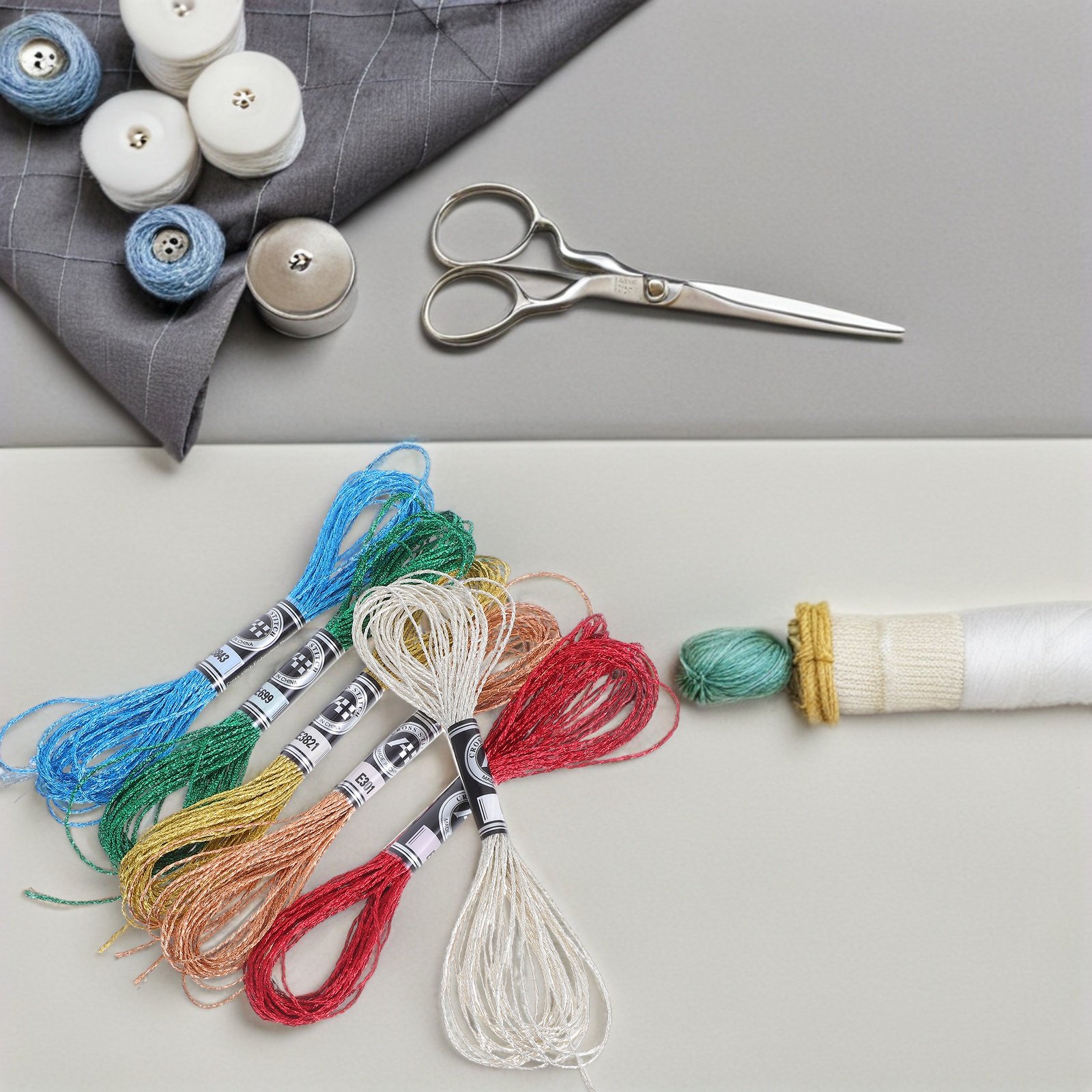 6 قطع من خيوط التطريز المعدنية - مراجعة Embroidery Floss Thread وسعره