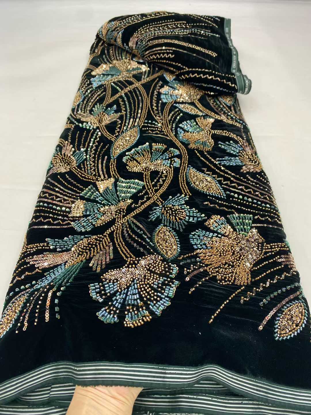 أقمشة دانتيل مخملية أفريقية جد - مراجعة Sewing Velvet Fabric وسعره