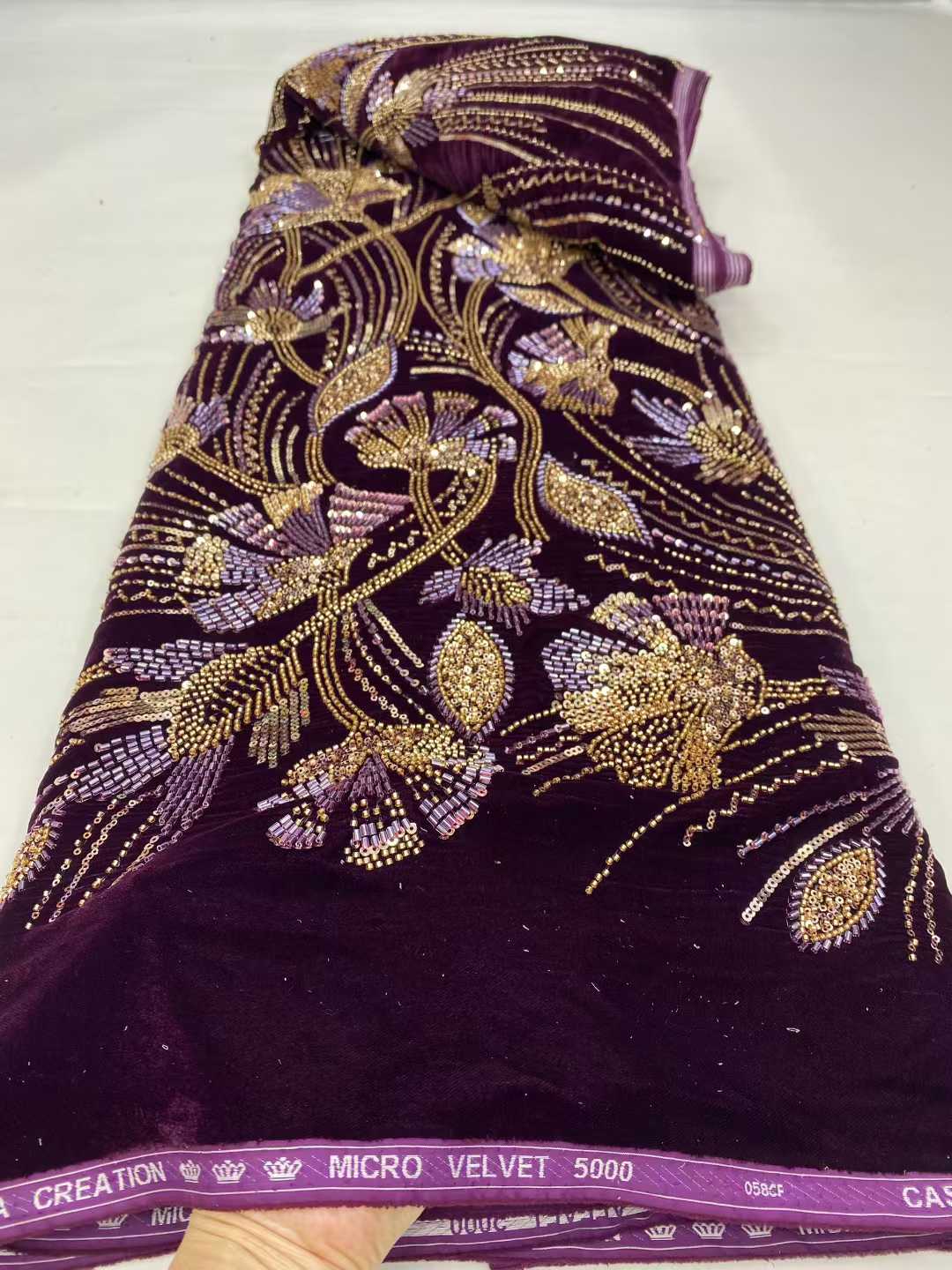 أقمشة دانتيل مخملية أفريقية جد - مراجعة Sewing Velvet Fabric وسعره