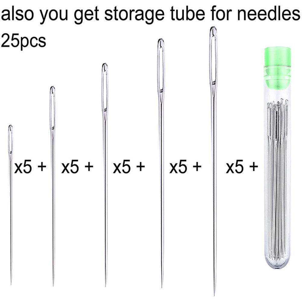 25 قطعة إبر خياطة العين الكبير - مراجعة Sewing Necessities وسعره
